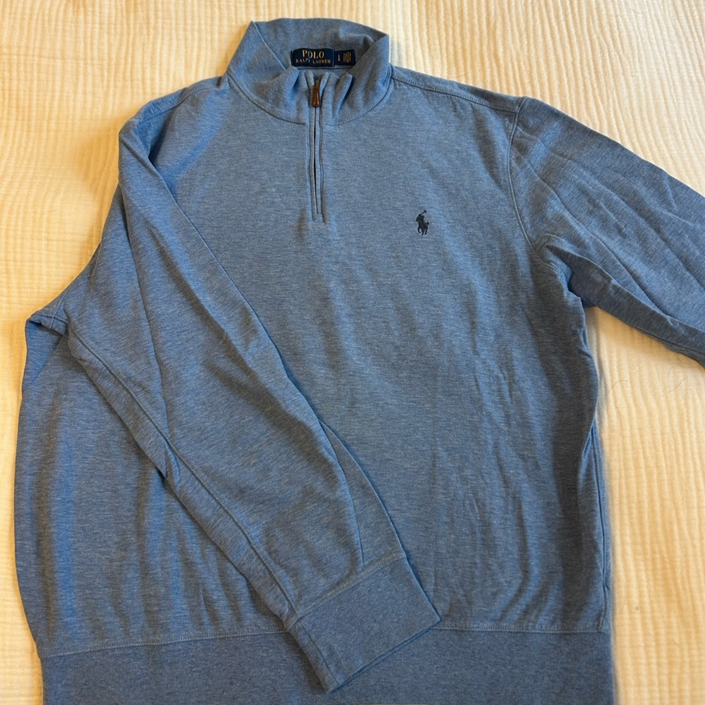 Ralph Lauren Men’s Heather Blue Half-Zip Pullover Sweater
